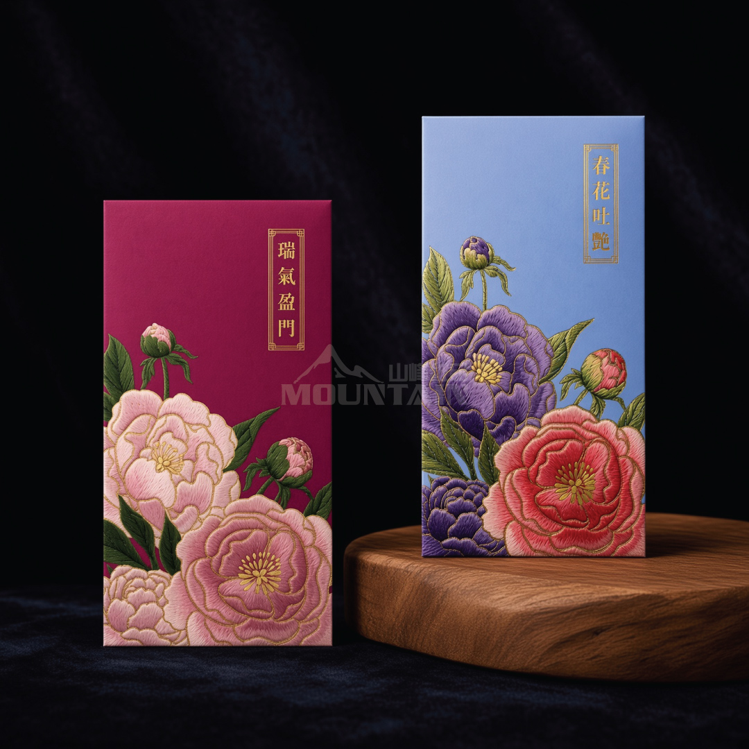 山峰紙品春花吐艷利是封設計
